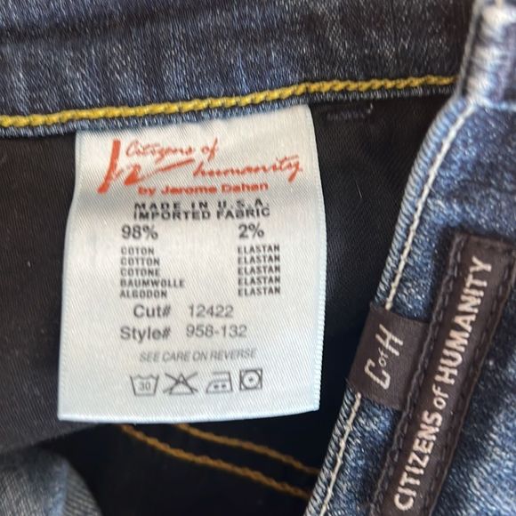 Citizens Of Humanity Denim Jean Shorts Distressed Ripped Bottom Size 29 - Picture 7 of 9